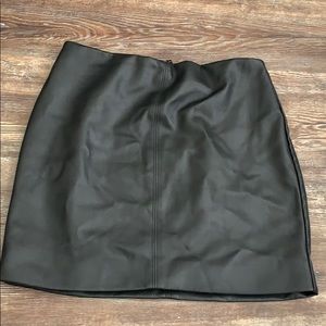 Hollister Black Faux Leather Mini Skirt